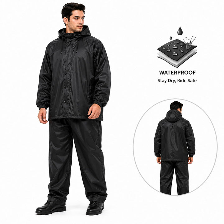 Premium Waterproof Two-Piece Rain Suit with Hood