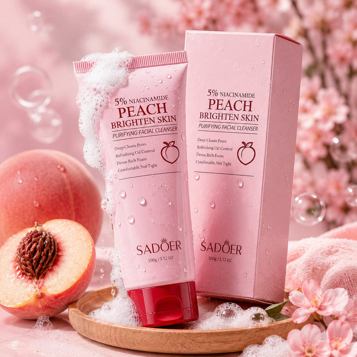 SADOER 5% Niacinamide Peach Brightening Facial Cleanser – 100g