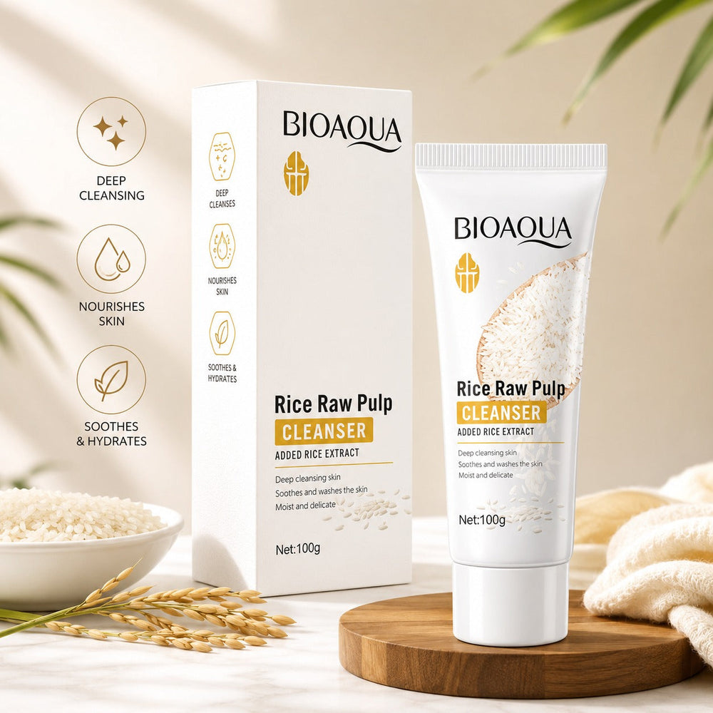 BIOAQUA Rice Raw Pulp Facial Cleanser with Rice Extract – 100g